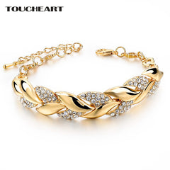 Braided Gold Leaf Bracelet
