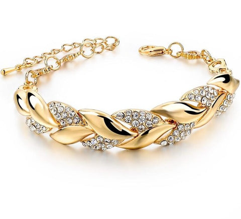 Braided Gold Leaf Bracelet