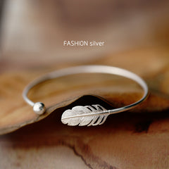 Silver Plated Feather Bracelets