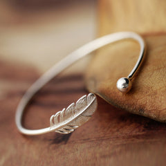 Silver Plated Feather Bracelets